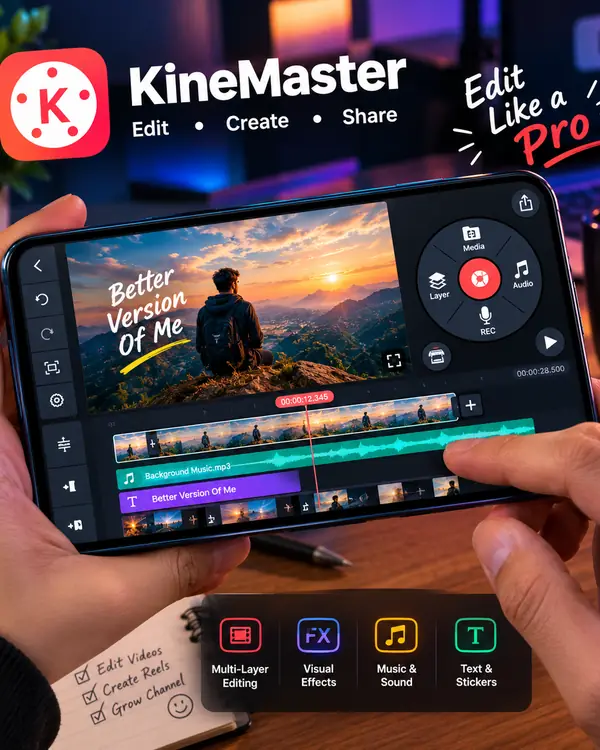 KineMaster app ka pro editing workspace