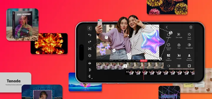KineMaster layers, stickers aur effects